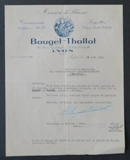 Facture 1925 LYON BOUGET THOLLOT maison de Blanc  belle entête illustrée 46
