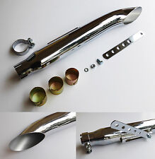 SILENCIEUX TYPE TURN-OUT CHROMÉ Lg 500 mm BOBBER, CUSTOM, RACER