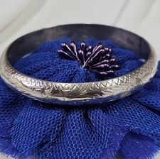 Jonc Vintage Style Ancien Argent 925 Poinçonné Diamètre Intérieur 59mm