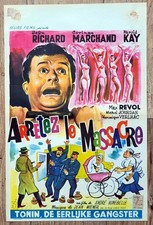belgian poster ARRETEZ LE MASSACRE, HUNEBELLE, JEAN RICHARD, CORINNE MARCHAND