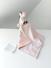 Doudou Plat/Mouchoir Girafe Rose Saumon Blanc Gris Pois - Du Pareil Au Même DPAM