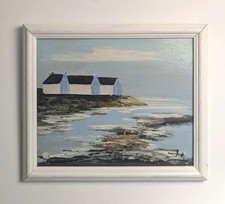 HSP TABLEAU PAYSAGE signée Bretagne Bord De Mer Maison