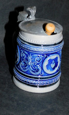 moutardier ancien grès d'Alsace forme chope ancre  croix alsatian mustard dish