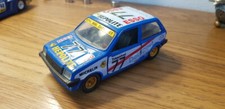 Mini Métro Rallye- Burago 1/24- Miniature Bleu- Rare Vintage Collector