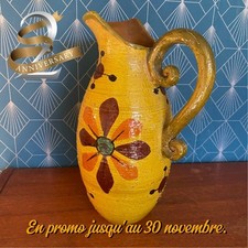 Grand pichet en terre cuite, carafe vintage, école Italienne Romacréa, 1960.