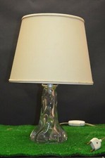 ANCIENNE LAMPE DE CHEVET PIED VERRE CRISTAL LUSTRE BUREAU VASE 