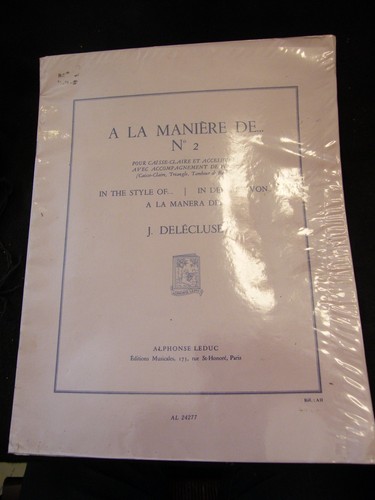 Partition manière de - la,