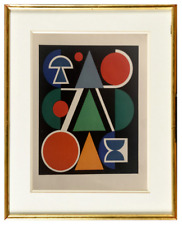 AUGUSTE HERBIN (1882-1960) ANCIEN POCHOIR  ABSTRACTION GEOMETRIQUE (53)
