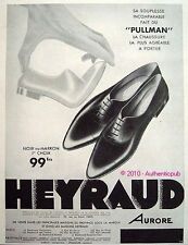 PUBLICITE CHAUSSURES HEYRAUD MODELE PULMAN HOMME 1933 FRENCH SHOES AD
