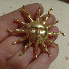 Broche Vintage Métal Doré 