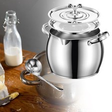 Pot à graisse en acier inoxydable à double anse, boîte de cuisine thé