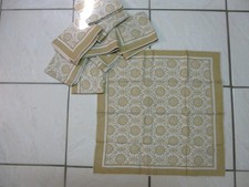 Vintage lot de 8 anciennes serviettes de table 50 X 50 Cm  tissus couture