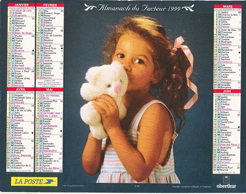 Calendrier oberthur 1999 - calendrier,