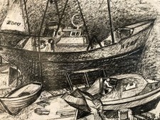 Beau Dessin Fusain Cubiste