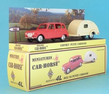 Car-Horse Renault 4L R4 rouge caravane surmoulage Dinky cij jrd ancien stock
