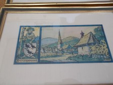 AMMERSCHWIHR tableau encadré ancien menu Hansi Jean Jacques Waltz JACOBERT 1949