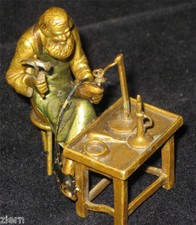  BRONZE SHOEMAKER AT WORK ca. 1900