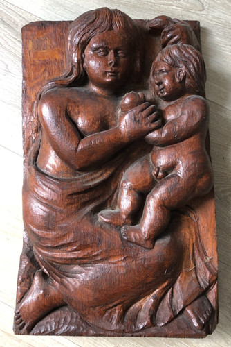 Ancienne sculpture bas relief - sculpture,