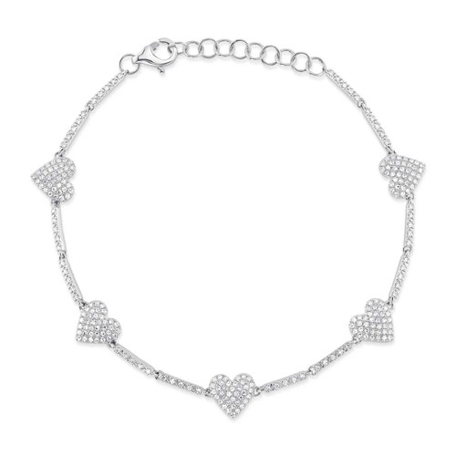 14k blanc diamants pavé - or,