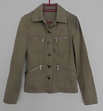 VESTE BEIGE MULTIPOCHE A ZIP. CAROLL. TAILLE 36