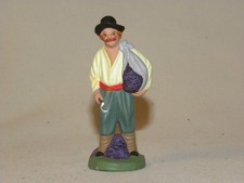 VINTAGE ANCIEN SANTON DE PROVENCE TERRE CUITE ESCOFFIER 7 CM PORTEUR DE LAVANDE