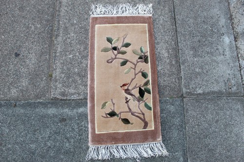 Vintage soie tapis main - soie,