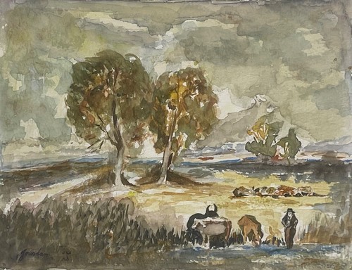 Camargue aquarelle taureau - camargue,