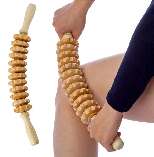 Curved wood massage roller - curved,
