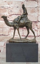 Signé Vienna Bronze Bergman Arabe Homme Equitation Camel Jockey Sculpture Art