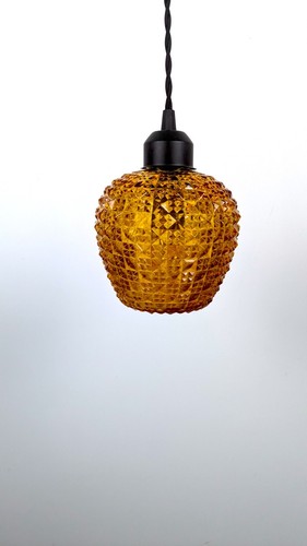Vintage ochre chiseled glass - vintage,