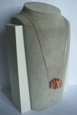 collier chaine pendentif VERRE BI-COLORE 12gr ARGENT massif 925 silver N°520