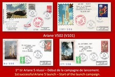 ARIANE 5 V502 1st successfull flight Start of campaign LOT 4 Space covers KOUROU