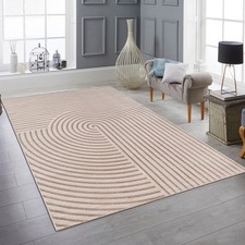 Tapis Beige à motif 3D avec effet brillant pour salon