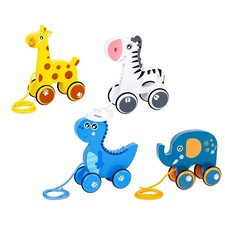 Jouet à tirer en forme d'animal, jouet à pousser et à tirer pour enfants de