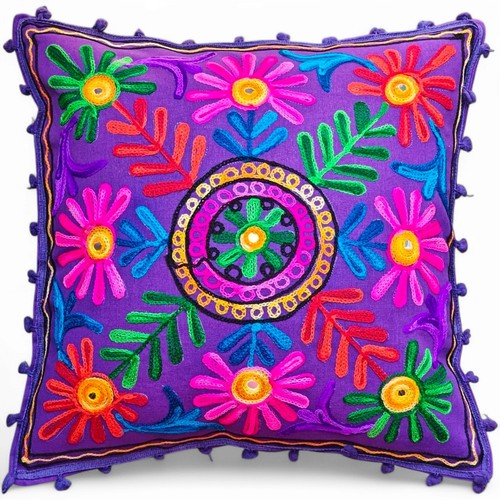 Housse coussin brodée boho - housse,