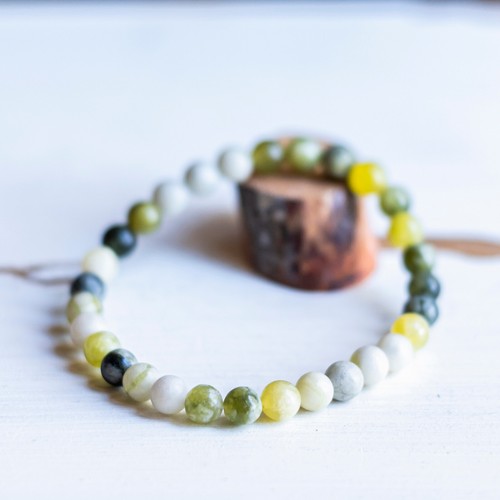 Bracelet jade vert perles - vert,