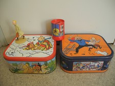 lot boîtes métal tirelire figurine Tintin 2005/10/11 Hergé Moulinsart déco boxes