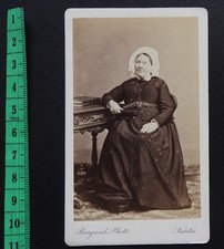 Photo ancienne CDV Portrait d'une vieille Femme (ca 1870-80) BURGAUD-NANTES