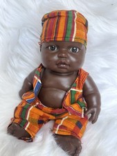 Vintage J. Berna Ethnic Baby boy Doll Poupée Noir Anatomically  clothes Sénégal