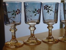 BACCARAT ANCIEN SERVICE A LIQUEUR EN CRISTAL MODELE EMAILLER ET IRISER 1900