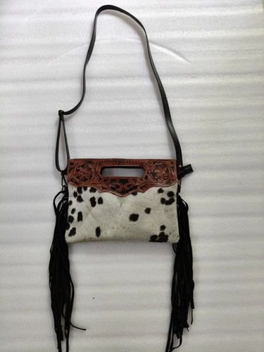 Sac main franges - à, cuir