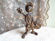 LOHÉ - BRONZE SIGNÉ - LE JOUEUR DE CONTREBASSE AU DOS - 19 cm - 1 k 147 g - 1970