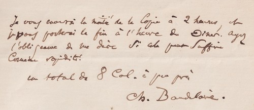 Charles baudelaire lettre - -,