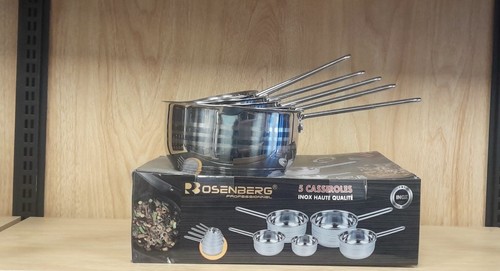 Lot casseroles en inox - 5,