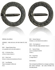 Rarissime fermail medieval en bronze gravée sceau 14-15eme