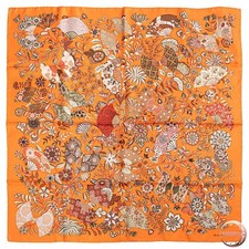 HERMES Silk Scarf "Fleurs et