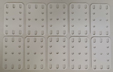 '' MECCANO '' LOT DE 10 PLAQUES FLEXIBLES 3X5 TROUS BLANCHES N° 188