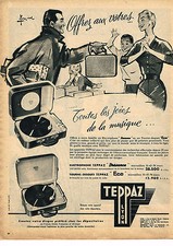PUBLICITE ADVERTISING 124  1959   TEPPAZ    éléctrophone tourne-disque