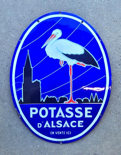 Rare plaque émaillée potasse - rare,