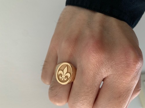 18k solid gold signet - 18k,